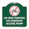 Signmission No Bike Parking on Handicap Access Ramp, Green & White Aluminum Sign, 18" x 18", GW-1818-23855 A-DES-GW-1818-23855 - alternate 1